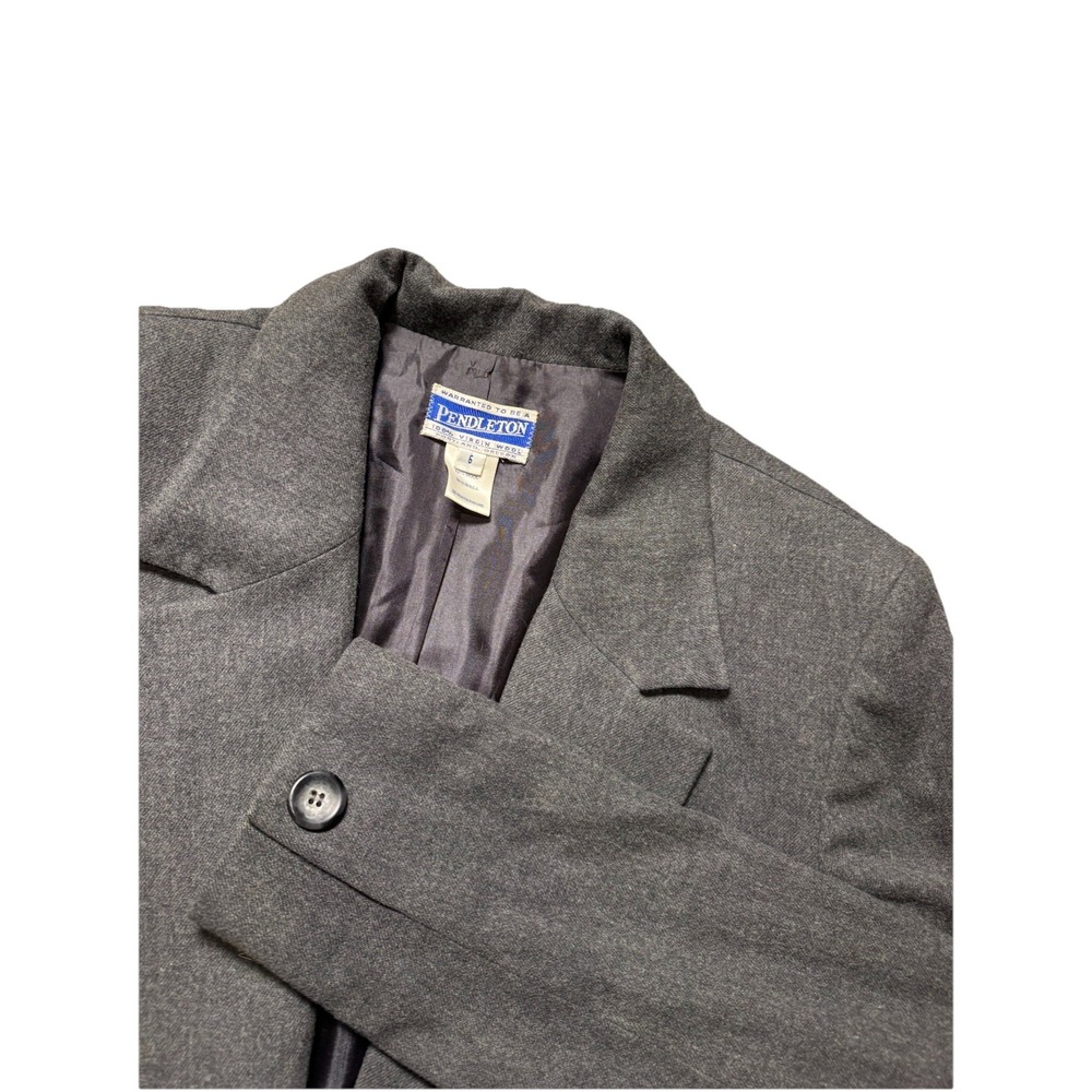 Pendleton Women's Wool Blazer Size 6 Gray 100% Virgin Wool USA Made